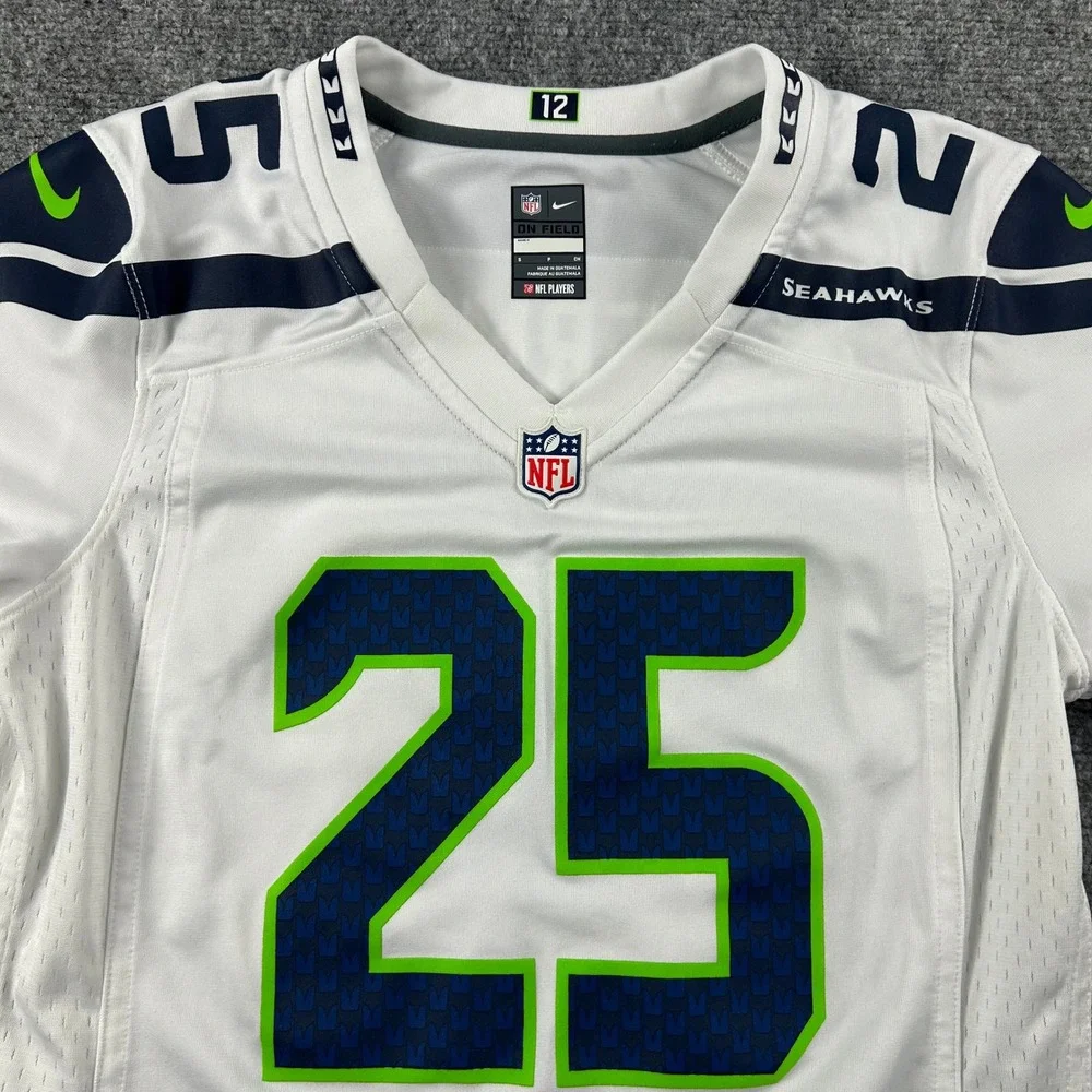 Nike Richard Sherman Seahawks Jersey‎ Womens Small White #25 On Field 478624-100